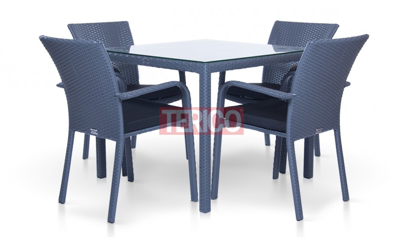 Комплект мебели из искусственного ротанга №11 "Кипр" стол, 4 стула